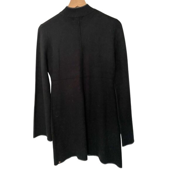 Topshop Mock Neck Jumper Dress Black With Grey Edging Size 10 - Picture 5 of 6